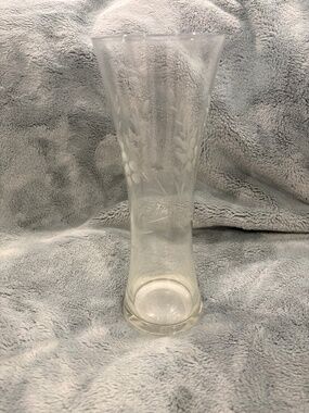Vintage Etched Glass Vase